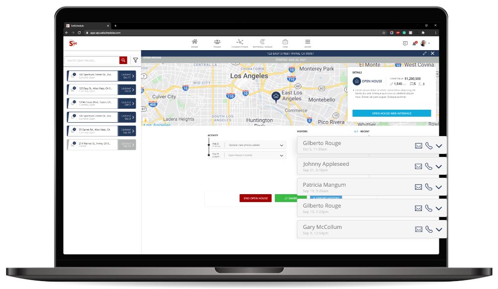 SetSchedule Open House manager tool